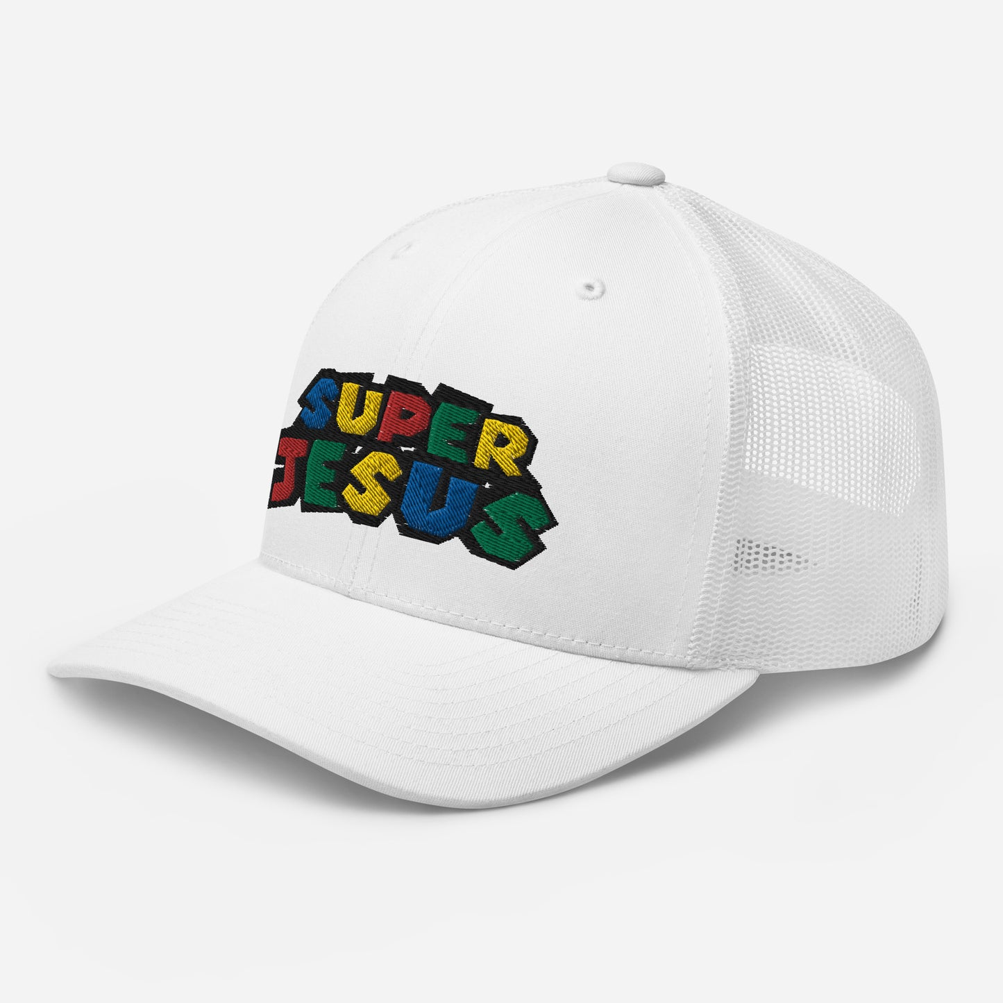 Super Jesus 3D Embroidered Trucker Cap