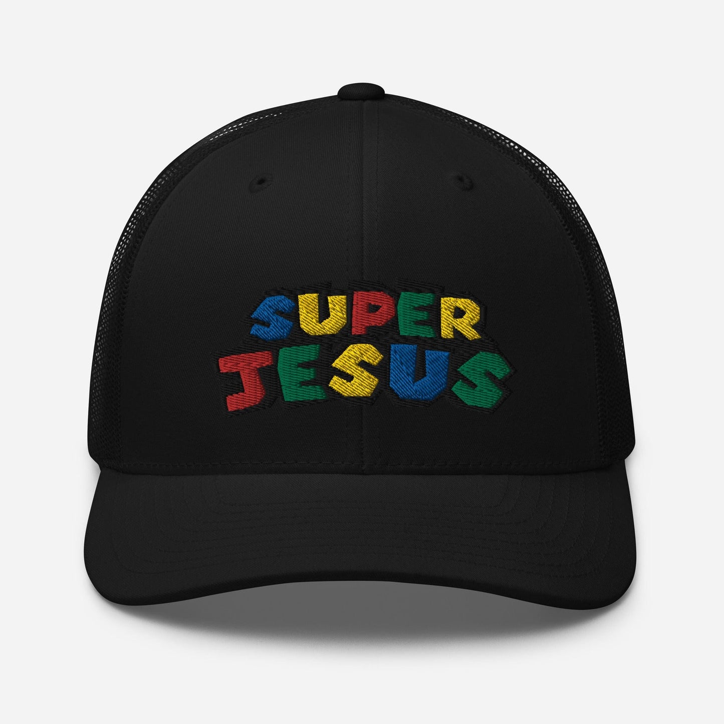 Super Jesus 3D Embroidered Trucker Cap